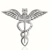 Gümüş Tıp Sembolü Doktor Aksesuar Broş (Asklepios Asası)