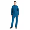 İndigo Mavi Cerrahi Tesettür Takım Likra Kumaş Hakim Yaka Forma