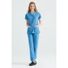 Parliament Blue Single Color Lycra Surgical Set V-Neck Uniform