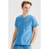 Parliament Blue Single Color Lycra Surgical Set V-Neck Uniform