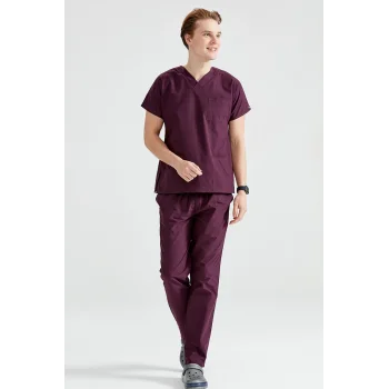 Mürdüm Takım Terikoton Ince Kumaş Dr Greys Kesim Forma