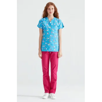 Blue Tooth Patterned Set Terrycotton Thin Fabric Dr. Greys Cut Form