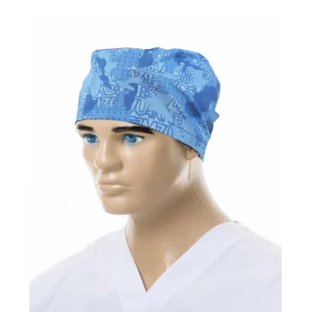 Light Blue Colored Camouflage Patterned Surgical Cap