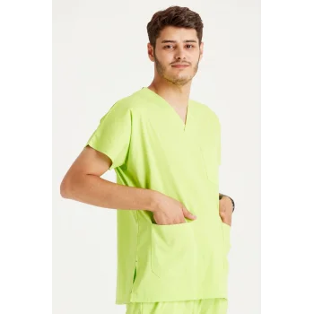 Fosfor Yeşil Renk Tek Üst Likra Kumaş Dr Greys Kesim