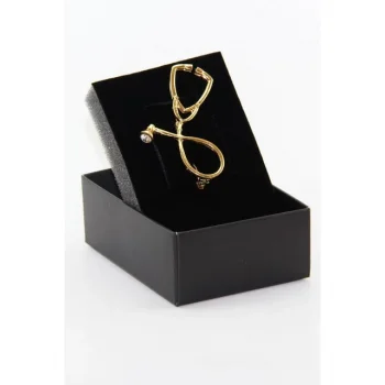 Gold Steteskop Doktor Aksesuar Broş