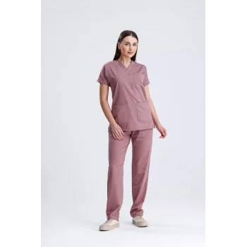 Gül Kurusu Dosaline Takım Likra Kumaş V Yaka Cerrahi Forma