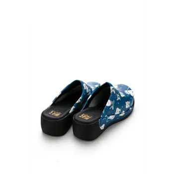 Lacivert Diş Desenli Sabo Ortapedik Terlik
