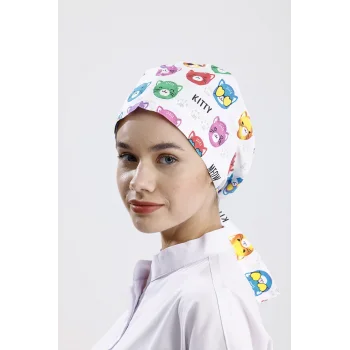 Renkli Kedi Desenli Cerrahi Bone