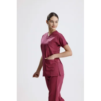 Vişne Renk Dosaline Cerrahi Üniforma Takımı