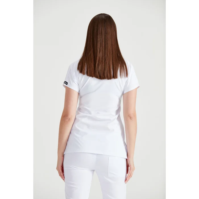 Beyaz Renk Tek Üst Forma Alpaka Kumaş Dr Greys Kesim