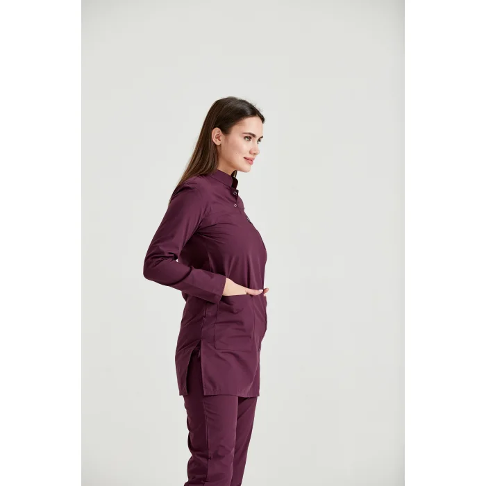 Mürdüm Cerrahi Tesettür Takım Likra Kumaş Hakim Yaka Forma