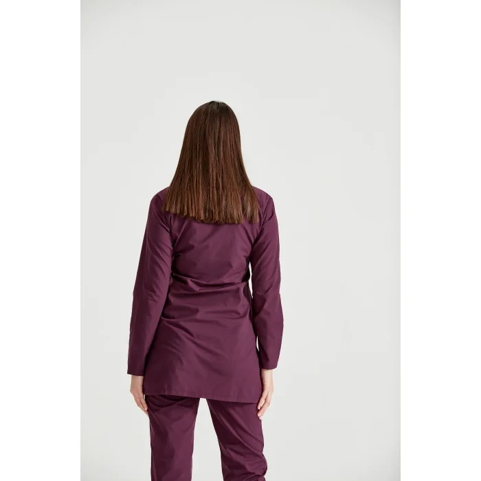 Mürdüm Cerrahi Tesettür Takım Likra Kumaş Hakim Yaka Forma