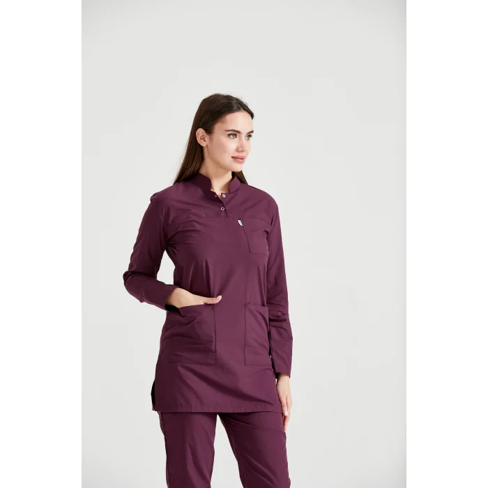 Mürdüm Cerrahi Tesettür Takım Likra Kumaş Hakim Yaka Forma