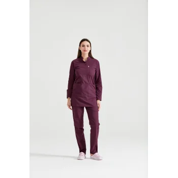 Mürdüm Cerrahi Tesettür Takım Likra Kumaş Hakim Yaka Forma