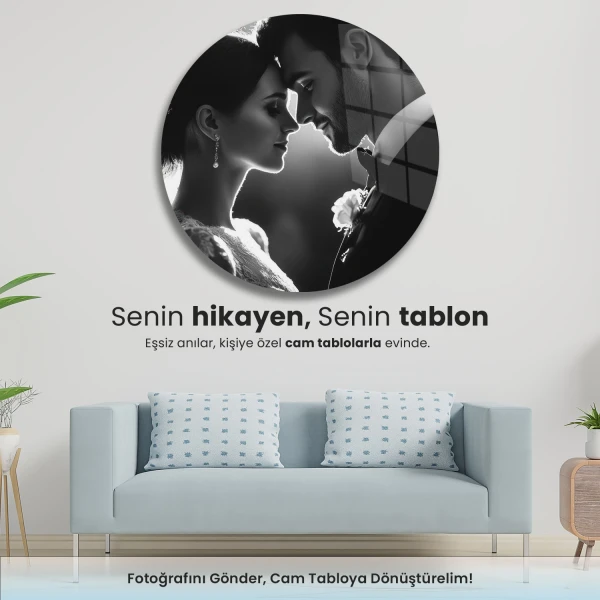 Kişiye Özel Yuvarlak Cam Tablo