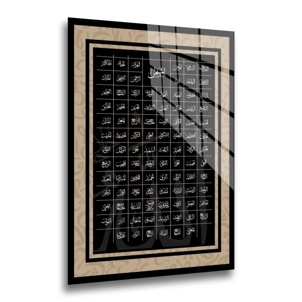Esma-ül Hüsna Allahın 99 Adı Cam Tablo