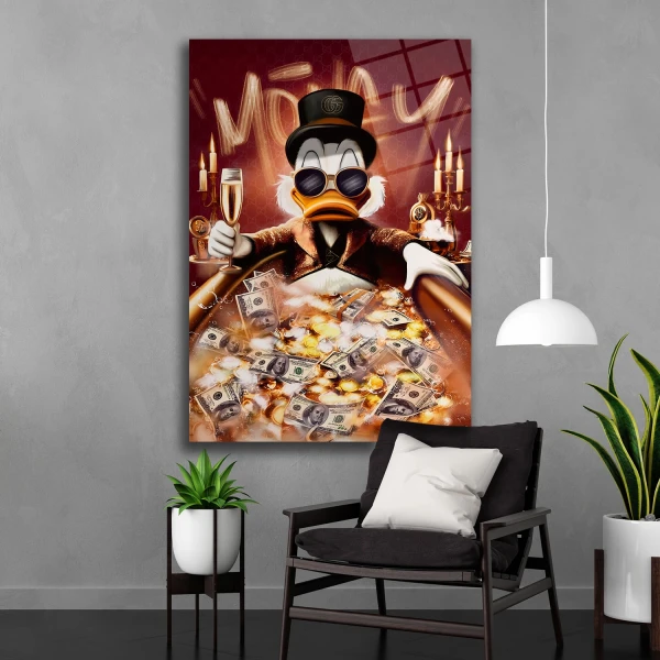 Para İçinde Keyif Cam Tablo