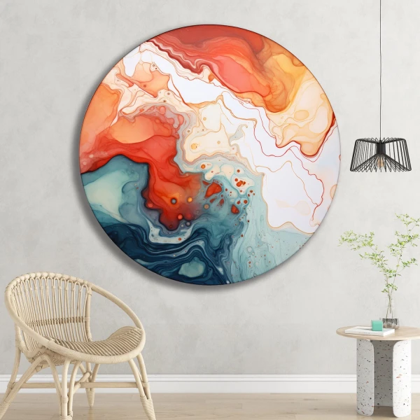 Soyut Yuvarlak Cam Tablo