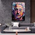 Albert Einstein Renkli Cam Tablo