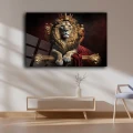 Aslan Cam Tablo – Gücün ve Asaletin Simgesi!