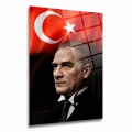 Atatürk & Türk Bayrağı Cam Tablo