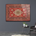 Eski Kırmızı Halı Cam Tablo