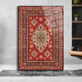 Eski Kırmızı Halı Cam Tablo