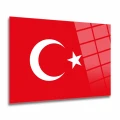 Türk Bayrağı Cam Tablo