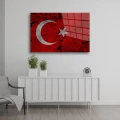 Türk Bayrağı Cam Tablo – Modern ve Dekoratif Tasarım