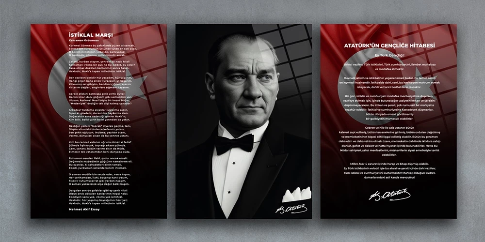 Okullarda Atatürk Köşesi Neden Önemlidir? | 3’lü Set Cam Tablo Modelleri