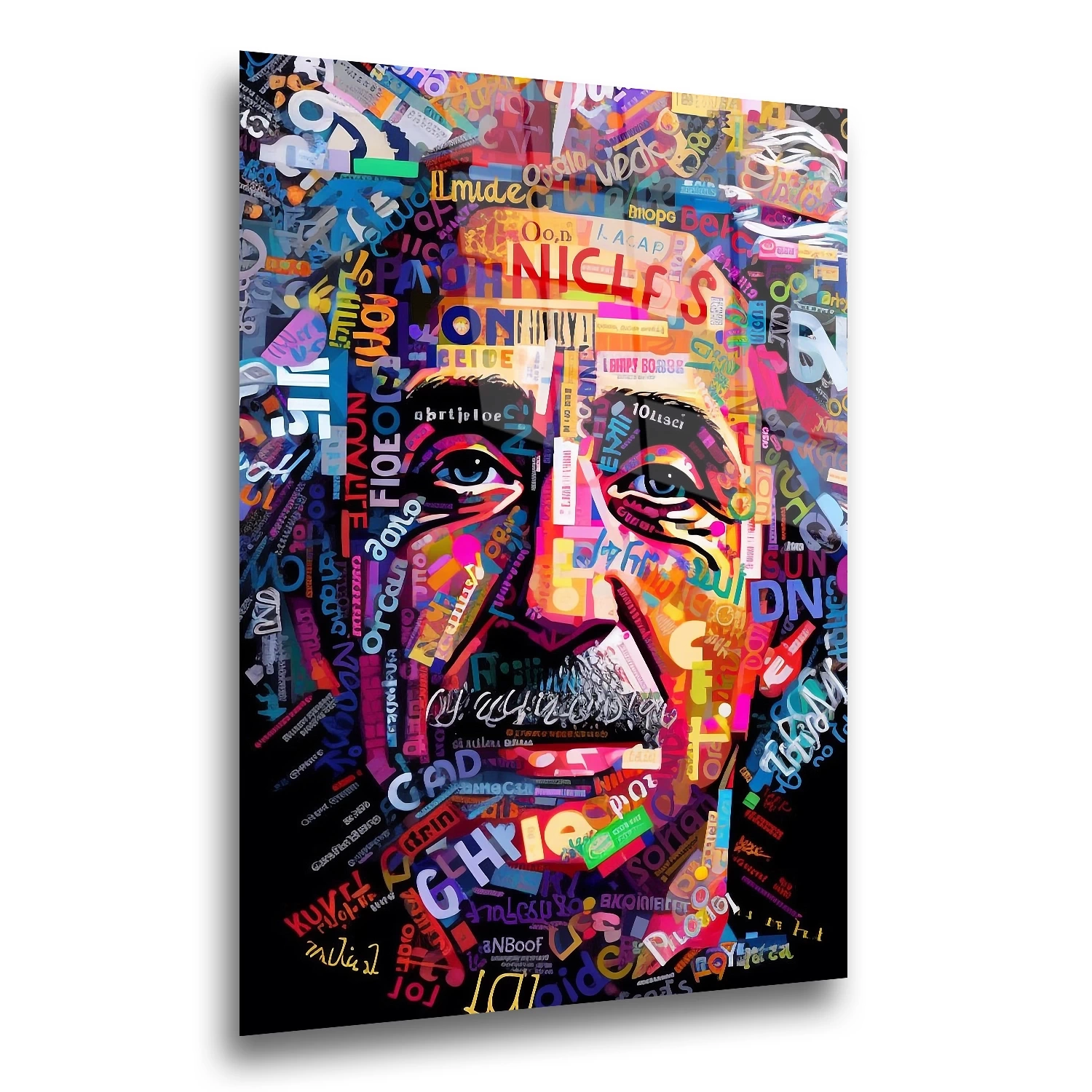 Albert Einstein Renkli Cam Tablo
