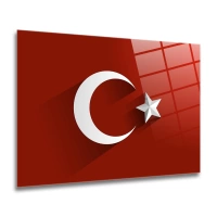 Türk Bayrağı Cam Tablo