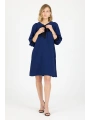 5J255503 KREP FULARLI ELBİSE İNDİGO