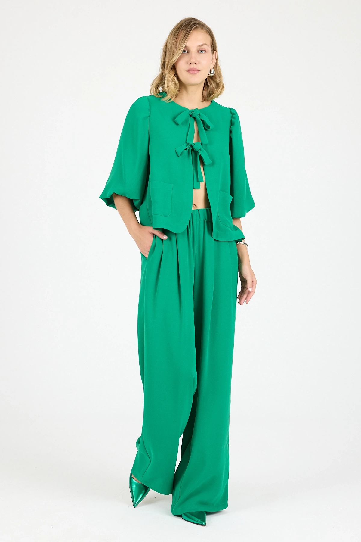 2J252202 KREP BAĞLAMALI CEKET BENETTON