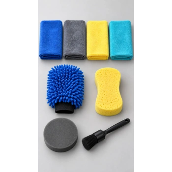 Mikrofiber Araç Temizlik Seti 8 Parça