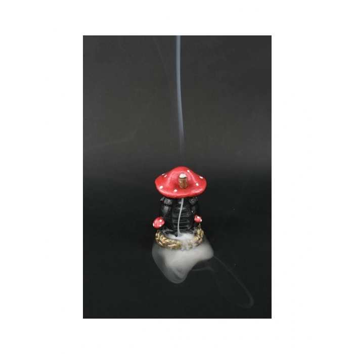 Mini Mantar Geri Akış Şelale Tütsülük Buhurdanlık Metalik