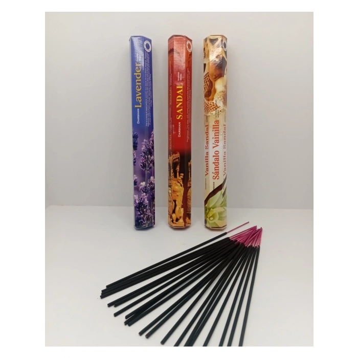 DARSHAN ÇUBUK TÜTSÜ 60 ADET (LAVANTA- SANDAL- VANİLYASANDAL)