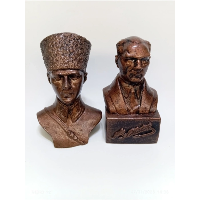 Mustafa Kemal Atatürk Büst Heykel 2li
