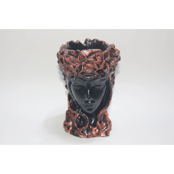 Tedi Sanat Bakır Hovartia Kraliçe Büst Saksı