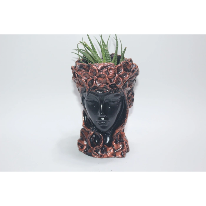 Tedi Sanat Bakır Hovartia Kraliçe Büst Saksı
