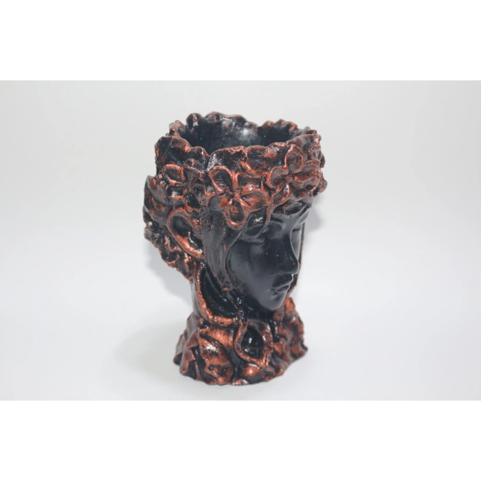 Tedi Sanat Bakır Hovartia Kraliçe Büst Saksı