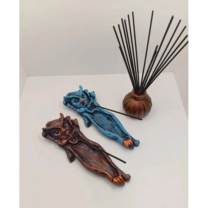 Tedi Sanat Baykuş Çubuk Tütsülük 2 Li (20 adet çubuk tütsü hediyeli)