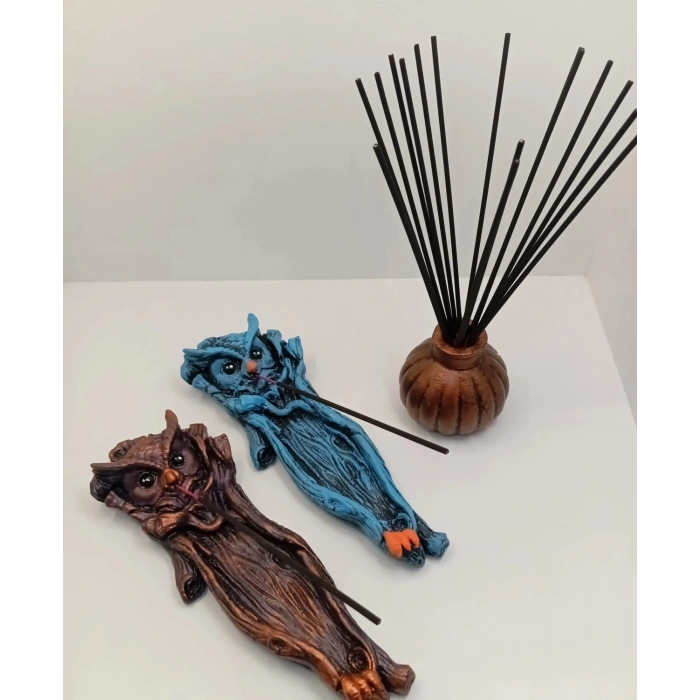 Tedi Sanat Baykuş Çubuk Tütsülük 2 Li (20 adet çubuk tütsü hediyeli)