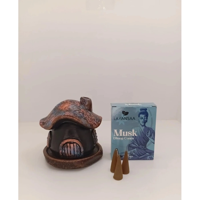 Tedi Sanat Mantar Ev Konik Tütsülük Buhurdanlık (10 ADET MİSK TÜTSÜ HEDİYELİ)