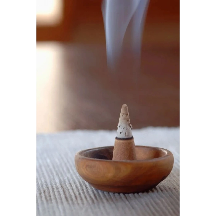 Tedisanat Bakır Ay Yüzü Konik Tütsülük | Duman Efektli Dekoratif + 10 adet tütsü hediyeli