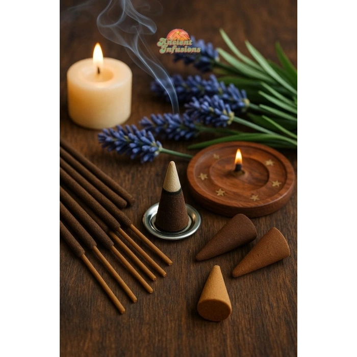 Tedisanat Bakır Ay Yüzü Konik Tütsülük | Duman Efektli Dekoratif + 10 adet tütsü hediyeli