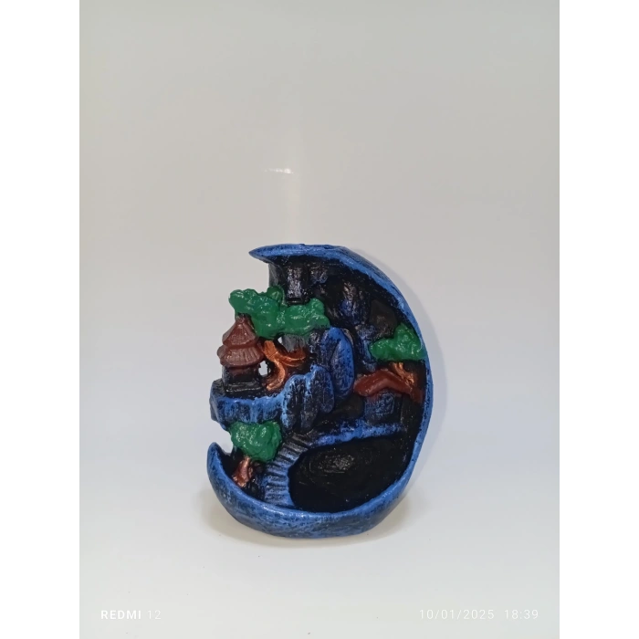 Tedi Sanat Mini Ay Geri Akış Şelale Tütsülük Buhurdanlık 2 Li (10ADET Tütsü Hediyeli)