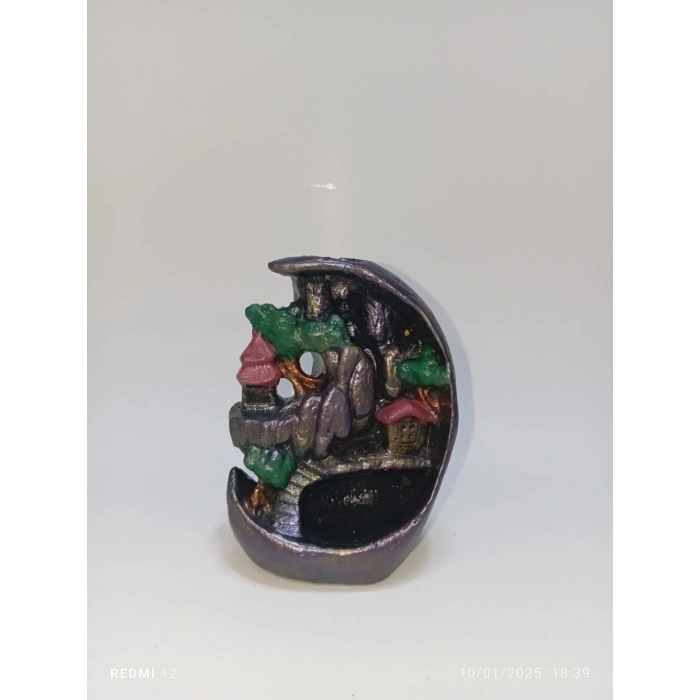 Tedi Sanat Mini Ay Geri Akış Şelale Tütsülük Buhurdanlık 2 Li (10ADET Tütsü Hediyeli)