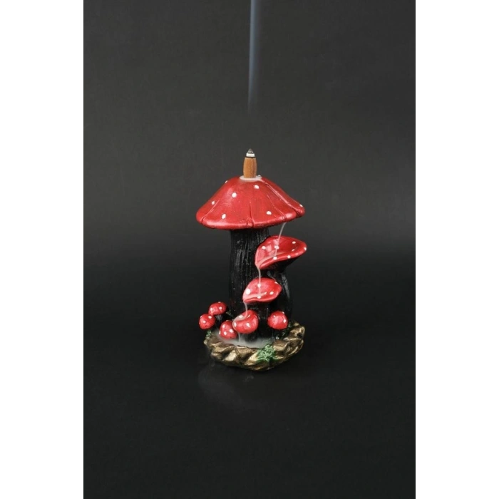 Tedi Sanat Mantar (10 adet TÜTSÜ HEDİYELİ)Geri Akış Şelale Tütsülük Buhurdanlık Metalik