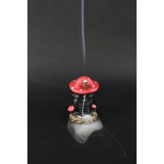 Tedi Sanat Mini Mantar (10 Adet geri akıştütsü HEDİYELİ)Geri Akış Şelale Tütsülük Buhurdanlık Metalik